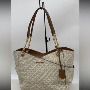 Michael Kors Tan and Cream Signature Tote